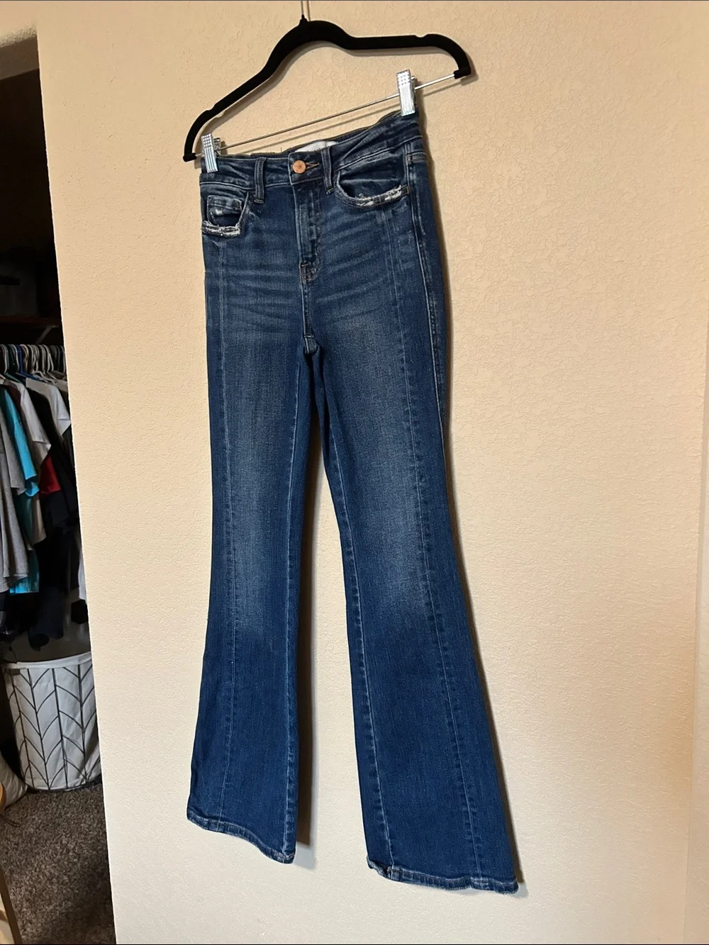 Flying Monkey High Rise Bootcut Jeans Size 25 Dark Wash Stretch Flare Y2K